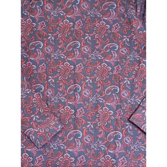 Express Men’s Shirt S Blue Red Floral Extra Slim Button Up Down Long Sleeve - Picture 7 of 9